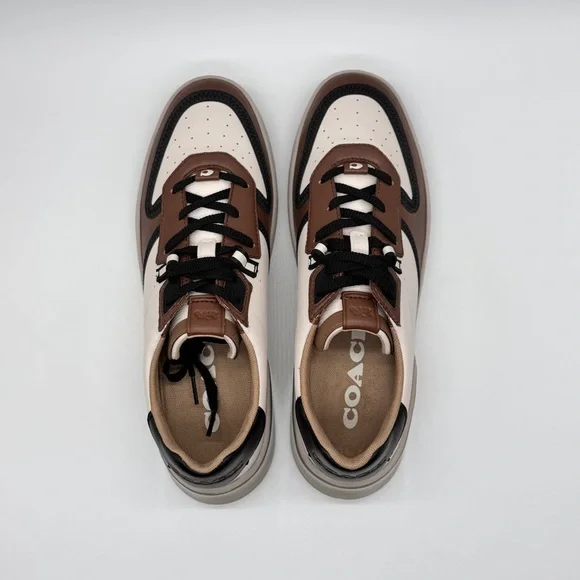 Coach CitySole Court Sneakers Men’s 10D Brown Black White Leather Low Top Shoes - Picture 10 of 16
